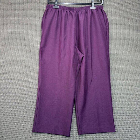 Alfred Dunner Womens Plus Size 24W Plum Elastic waist Pull-On Pants - Picture 1 of 10